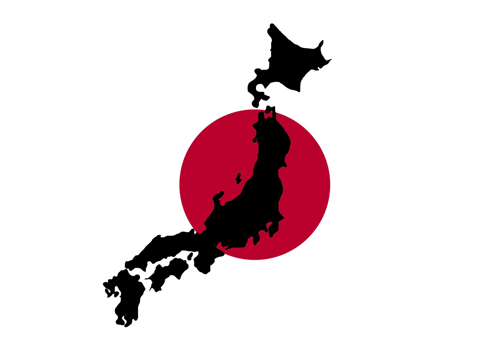 Japan Fahne mit Karte